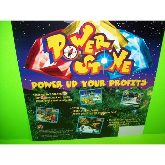 Power Stone Capcom Arcade Flyer Original 1999 NOS Video Game Art Print Space Age - Picture 5 of 5